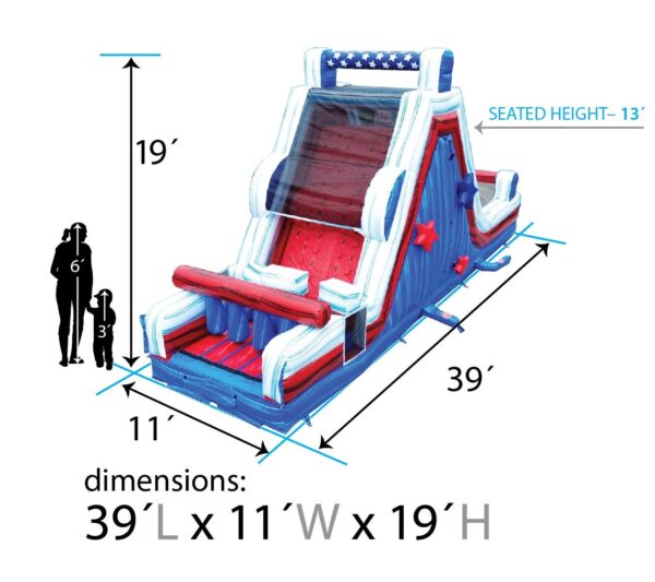 40′ Red White and Blue Inflatable Obstacle Course - Image 2